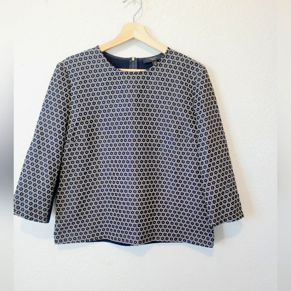 Weekend Max Mara Blue and White Patterned Blouse